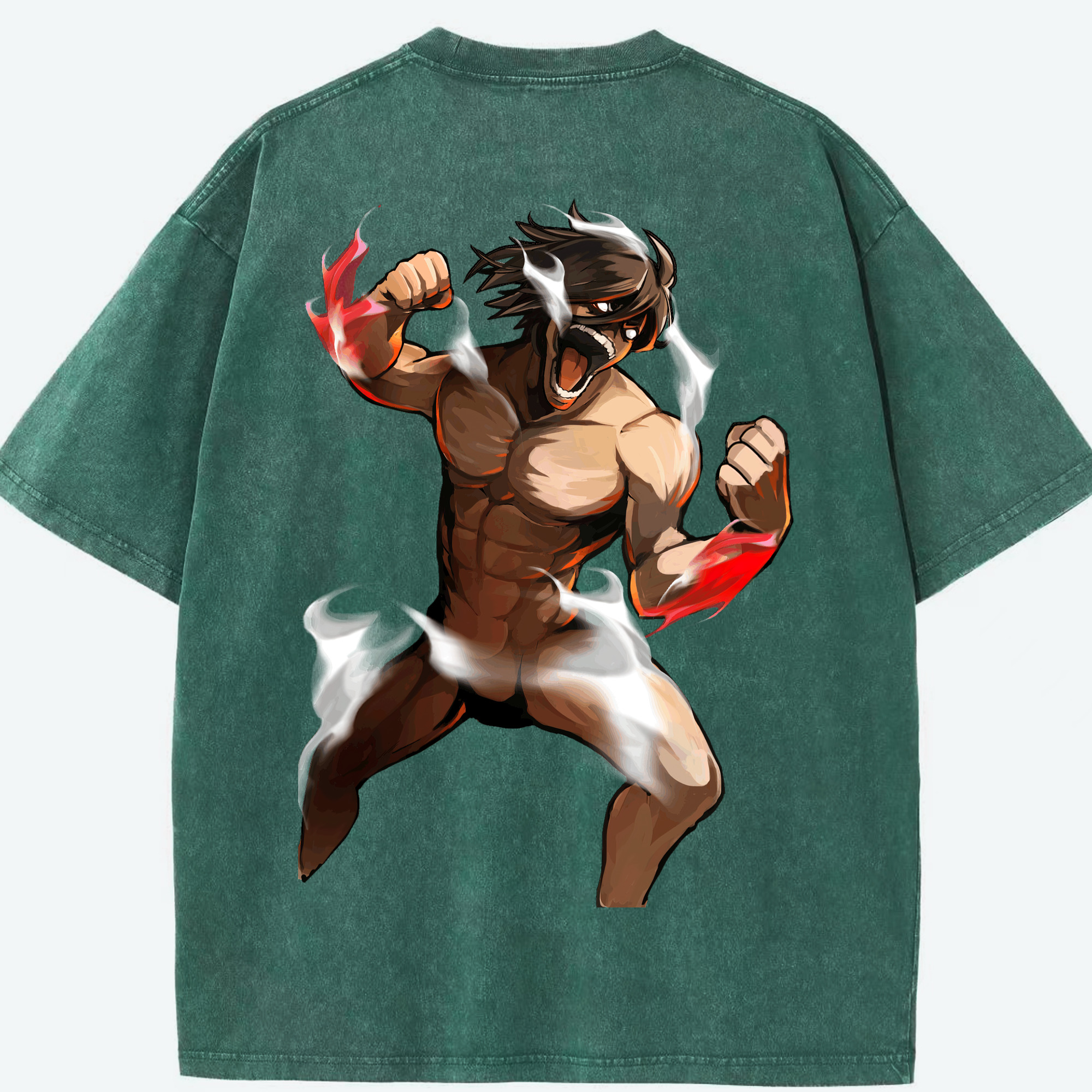 （画像用） 進撃の巨人 Attack on Titan 綿100% ヴィンテージ風 半袖Tシャツ（背面プリント）